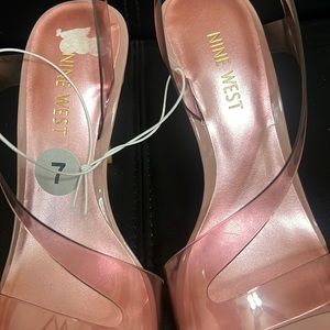Magee Heeled Slingback Sandals in Pinkish/Rose Brand New